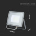 ΠΡΟΒΟΛΕΑΣ VTAC SAMSUNG CHIP LED 30W - 3000K - GREY - IP65