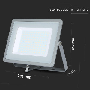 ΠΡΟΒΟΛΕΑΣ VTAC SAMSUNG CHIP LED 100W - 3000K - GREY - IP65