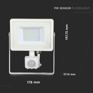 ΠΡΟΒΟΛΕΑΣ ΚΙΝΗΣΗΣ VTAC LED PANEL SENSOR 30W - 4000K - WHITE - IP65