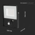 ΠΡΟΒΟΛΕΑΣ ΚΙΝΗΣΗΣ VTAC LED PANEL SENSOR 50W - 4000K - BLACK - IP65