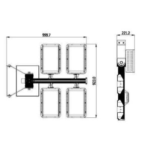 ΠΡΟΒΟΛΕΑΣ LED ΓΗΠΕΔΩΝ & ΣΤΑΔΙΩΝ WEMBLEY XL 1200W - IP66 - ENEC