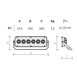 ΠΡΟΒΟΛΕΑΣ LED COSMIC 1 380W - 6 Cob  - M6 - 70° - IP66