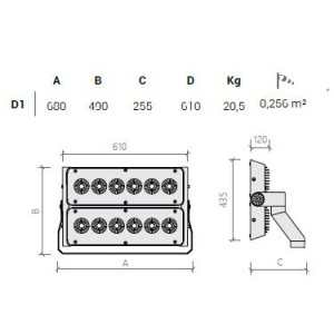 ΠΡΟΒΟΛΕΑΣ LED COSMIC 2 545W - 2x6 Cob - M6 - 70° - IP66