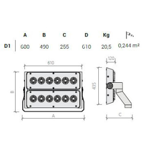 ΠΡΟΒΟΛΕΑΣ LED COSMIC 2 545W - 2x6 Cob - A5 - 55° - IP66
