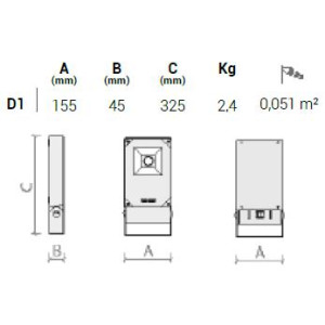 ΠΡΟΒΟΛΕΑΣ LED POLAR 1 ΑSYMMETRIC 40W - 1 Cob - ΑR - 45° - IP66
