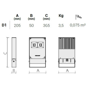ΠΡΟΒΟΛΕΑΣ LED POLAR 2 ASYMMETRIC 60W - 2 Cob - AR - 45° - IP66
