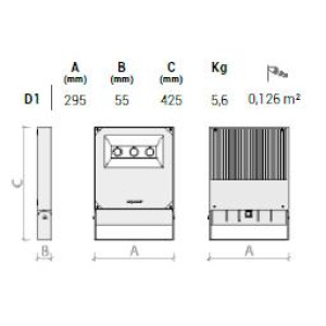 ΠΡΟΒΟΛΕΑΣ LED POLAR HE SYMMETRIC 100W - 3 Cob - PR - 90° - IP66