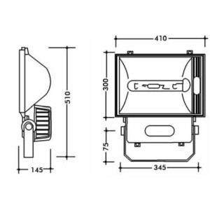 ΠΡΟΒΟΛΕΑΣ MARS ΑΤΜΩΝ ΑΕΡΙΟΥ HQI-T 250W - ΜΑΥΡΟ - IP65