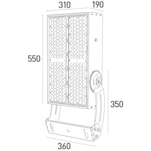 ΠΡΟΒΟΛΕΑΣ LED BIG ARENA 100000 550W - AS 55° - 4000K - ASYMMETRIC - ENEC
