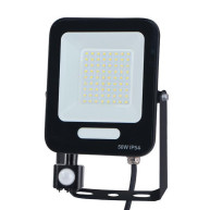 ΠΡΟΒΟΛΕΑΣ LED SMD 50W - 6500K - ΜΕ ΠΕΡΙΣΤΡΕΦΟΜΕΝΟ ΑΝΙΧΝΕΥΤΗ ΚΙΝΗΣΗΣ - ΜΑΥΡΟΣ - IP54