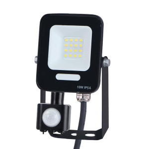 ΠΡΟΒΟΛΕΑΣ LED SMD 10W - 6500K - ΜΕ ΠΕΡΙΣΤΡΕΦΟΜΕΝΟ ΑΝΙΧΝΕΥΤΗ ΚΙΝΗΣΗΣ - ΜΑΥΡΟΣ - IP54