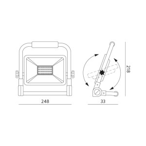 ΠΡΟΒΟΛΕΑΣ ΕΡΓΟΤΑΞΙΟΥ ECOLIGHT LED 100W - 4000K - 7000Lm - IP65