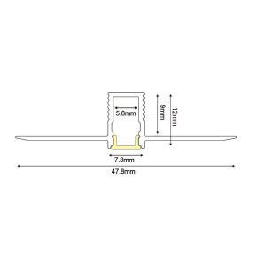 ΠΡΟΦΙΛ ΑΛΟΥΜΙΝΙΟΥ ΓΥΨΟΣΑΝΙΔΑΣ ΤΑΙΝΩΝ LED LATE UTRA MINI TRIMLESS 2m