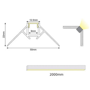 ΠΡΟΦΙΛ ΑΛΟΥΜΙΝΙΟΥ ΓΥΨΟΣΑΝΙΔΑΣ ΤΑΙΝΩΝ LED ISLA TRIMLESS 2m