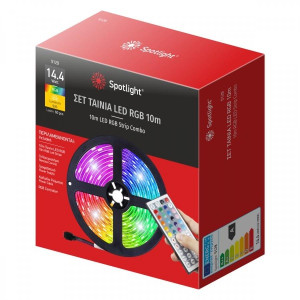 SET ΤΑΙΝΙΑ LED & CONTROLLER 14.4W - RGB - 10m - IP65