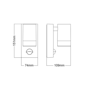 SPOT EΠITOIXO PLASTIC & SENSOR GU10 LED 3W - ΜΑΥΡΟ