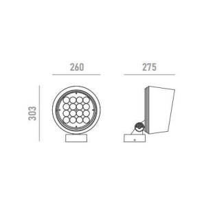SPOT LED ARKOS 60W - RGBW - IP66 DMX + POLE BASE + COVER