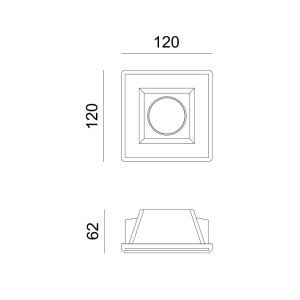 SPOT ΨΕΥΔΟΡΟΦΗΣ ΓΥΨΙΝΟ SQUARE D 7W - GU10 - IP20