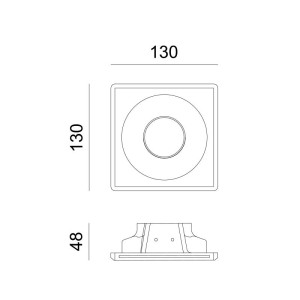 SPOT ΨΕΥΔΟΡΟΦΗΣ ΓΥΨΙΝΟ SQUARE B 7W - GU10 - IP20