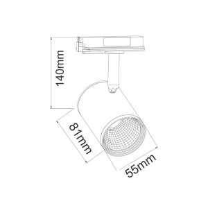 SPOT ΡΑΓΑΣ 2 ΚΑΛΩΔΙΩΝ ΤΥΠΟΥ B JUNO LED 7W - 3000K - 24° - GREY