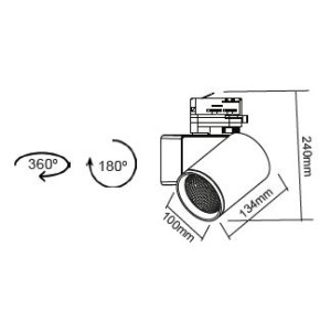 SPOT ΡΑΓΑΣ 4 ΚΑΛΩΔΙΩΝ LIZA LED 40W - 4000K - 38° - WHITE