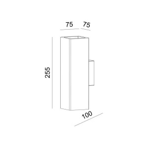SPOT ΤΟΙΧΟΥ UP-DOWN ΓΥΨΙΝO GYPSUM SQUARE 35W - GU10 - IP20