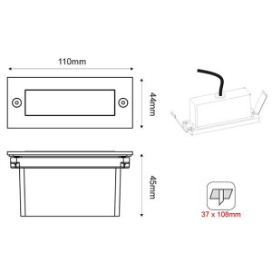 SPOT ΧΩΝΕΥΤΟ STAIRS RECTANGLE LED 2W - 6000K - RUST - IP54