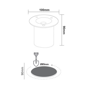 SPOT ΧΩΝΕΥΤΟ TREE ROUND LED 7W - 3000K - INOX304 - IP67