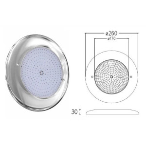 ΣΤΕΦΑΝΙ ΦΩΤΙΣΤΙΚΟΥ ΠΙΣΙΝΑΣ STEEL INOX SS316L ΚΕΝΟ FLAT 260mm FRAME