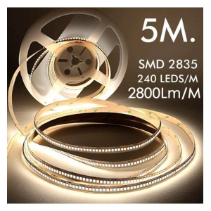 ΤΑΙΝΙΑ LED BRIDGELUX CHIP SMD 20W/m - 2200K - 24V DC - 240LED/m - DIM - IP20