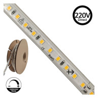 ΤΑΙΝΙΑ LED BRIDGELUX CHIP SMD 8W/m - 5700K - 220V-240V AC - 120LED/m - DIM - IP67
