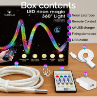 Ταινία LED Neon Flex Led RGB Magic Smart 360° – Remote Control + Bluetooth App (Pack 5m)