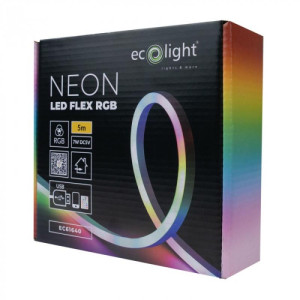 ΤΑΙΝΊΑ LED NEON FLEX RGB - 5V - USB - CONTROL WITH MOB APP - ECOLIGHT (Pack 5m)