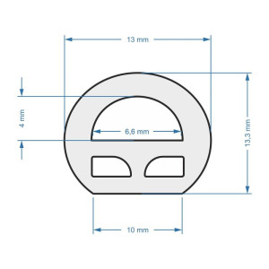 ΤΑΙΝΙΑ LED NEON 360° FLEX 24V 12W/m - 120LED/m - 600Lm/m - BLUE - DIMMABLE - IP65