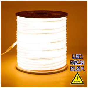 ΤΑΙΝΙΑ LED NEON Flex 12W/m - 3000K - 24V DC - 120° - 120 x SMD2835 Chip/m - Dimmable - Sanan SMD Chip - IP65